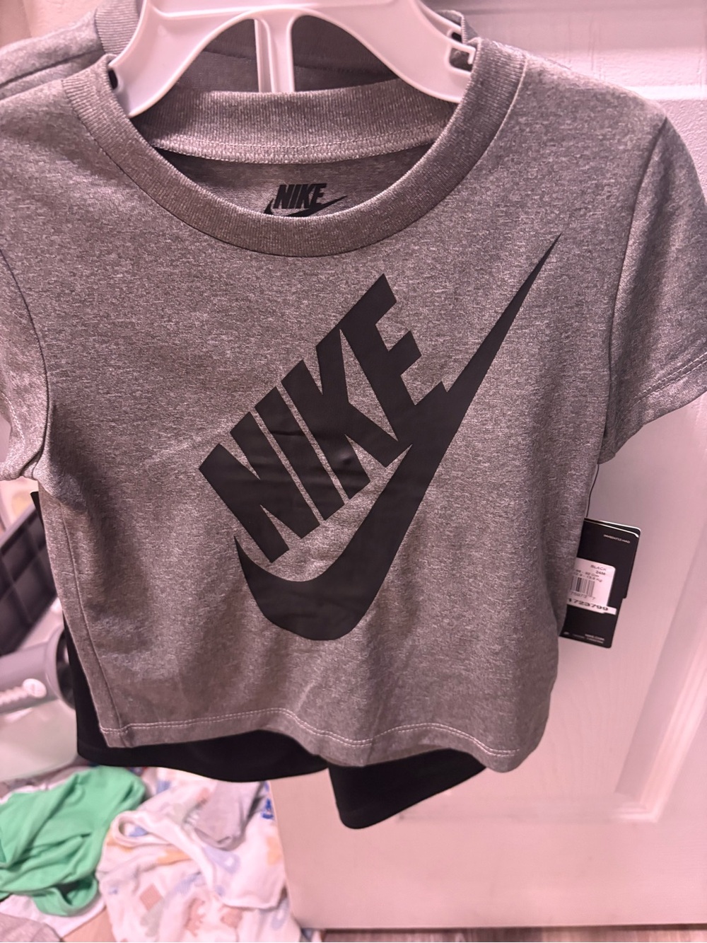 Nike Gray Short Sleeve Tee with Black Logo